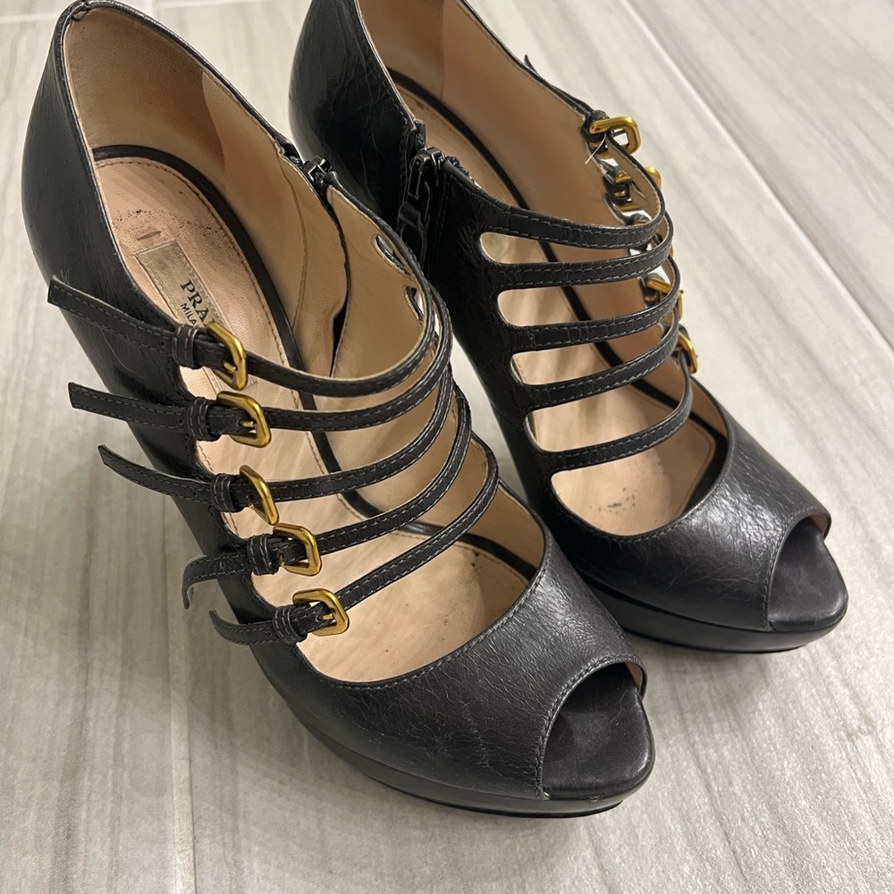 Prada platform heel, strappy 37.5 - Picture 2 of 7